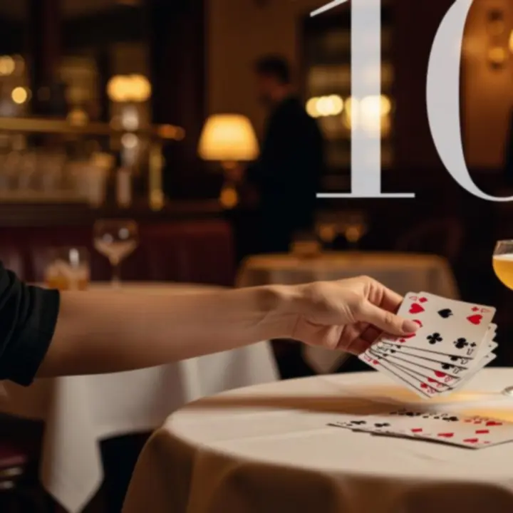 Composition éditoriale autour du poker en brasserie, avec table feutrée, jetons et détails de décoration parisienne