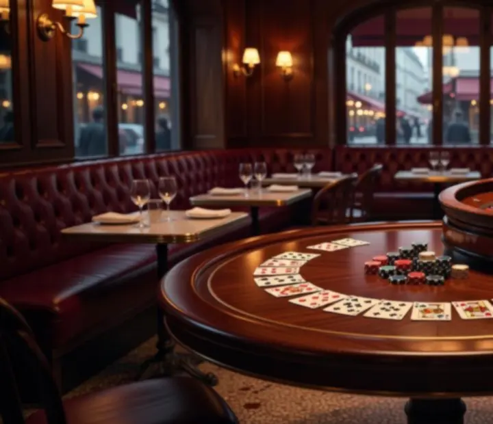 Espace de poker et roulette dans une ambiance feutrée et élégante