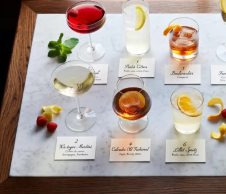 Sélection de dix cocktails présentés comme un éditorial de magazine